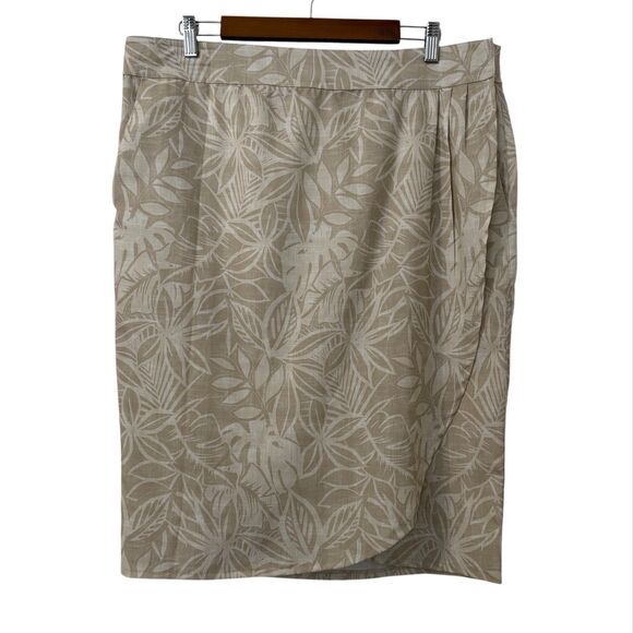 RipSkirt Hawaii Beige Floral Wrap Skirt XL Vacation Resortwear Adjustable - Picture 1 of 5